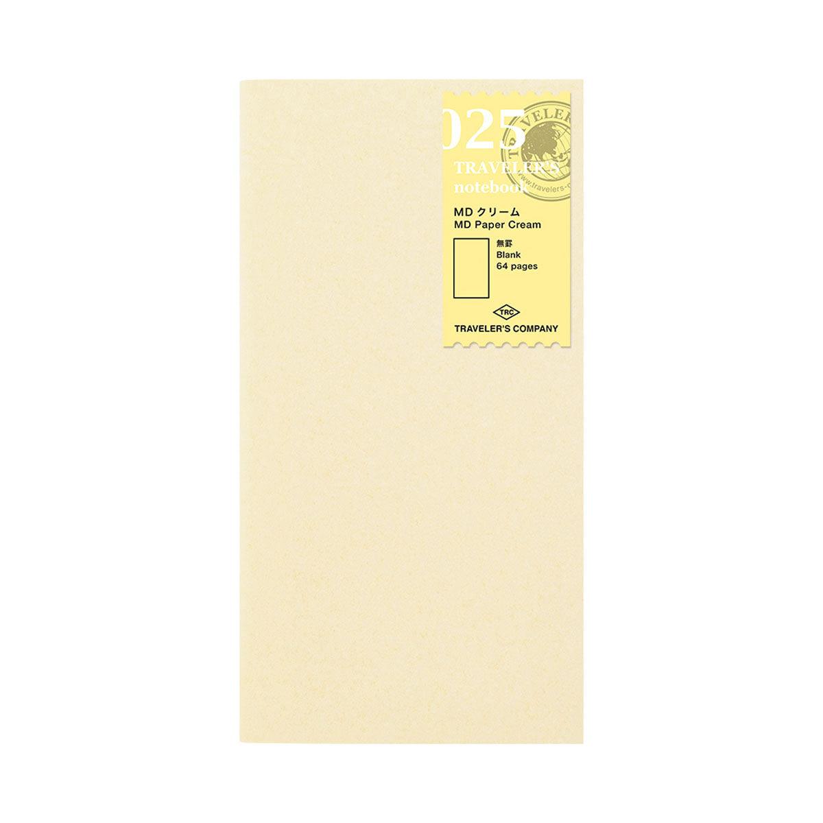 Recharge MD Paper Cream Notebook 013 – 64 Pages Crème Pour Traveler’s Notebook Passport Size – Papier Haut De Gamme Midori