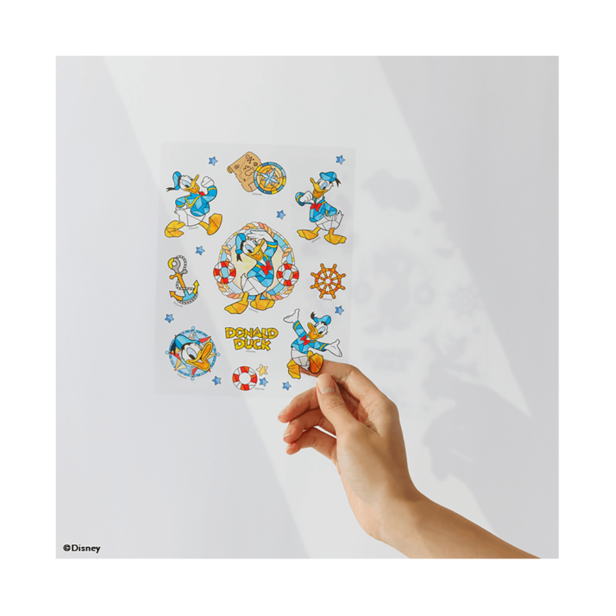 DISNEY Stained Glass Sticker Donald Duck - LOG-ON