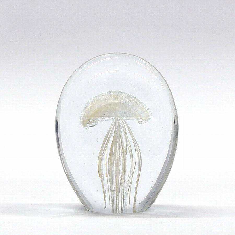 KEY STONE Jelly Fish Glass Art - White (350g)