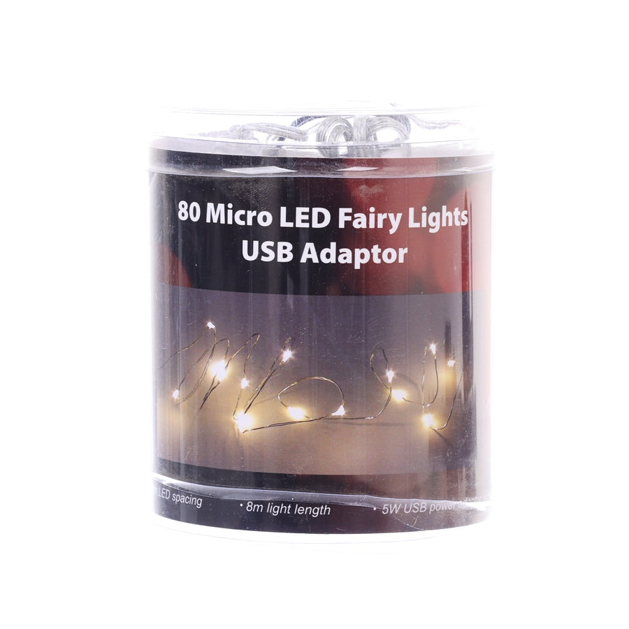 TD A/O 80LED Dewdrop 8M Warm Wht Silver
