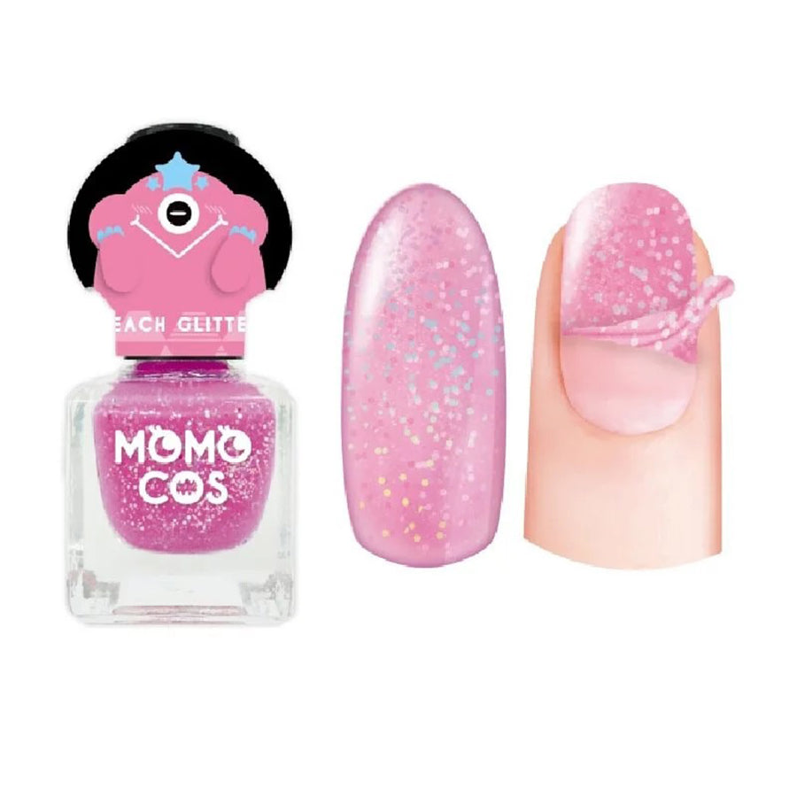 BEAUTY WORLD MOMO COS Peel Off Manicure - Peach Glitter (6mL)
