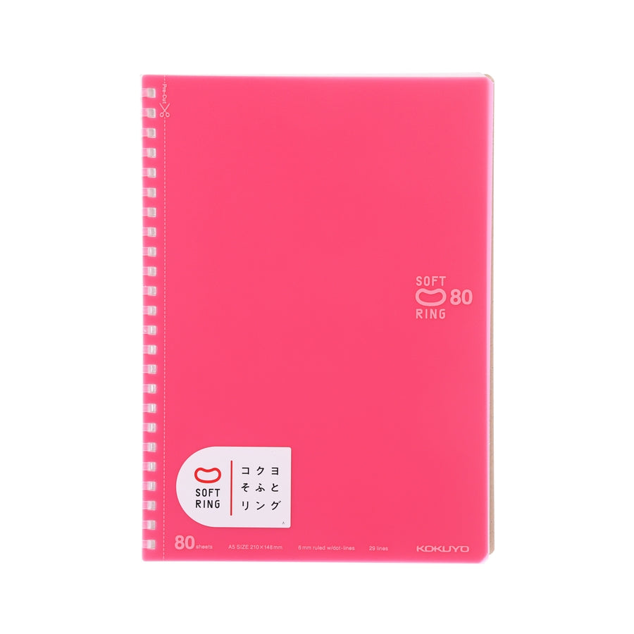 KOKUYO Soft Ring Notebook A5 80 Pages - Light Pink (220g)