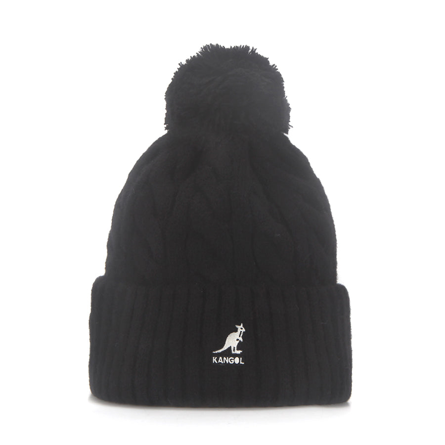 KANGOL POMPOM BEANIE_BLACK_1SFM