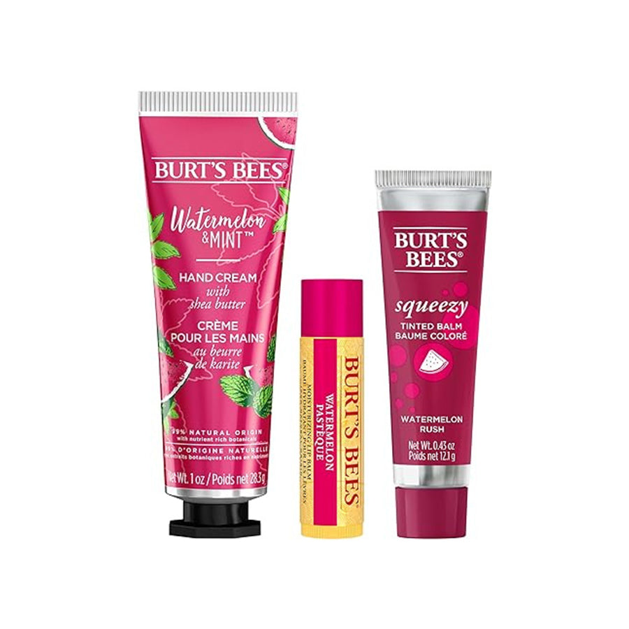 BURTS BEES Burt's Bees 2023季節限定西瓜精選套裝(西瓜味潤唇膏+西瓜薄荷護手霜+西瓜唇彩)