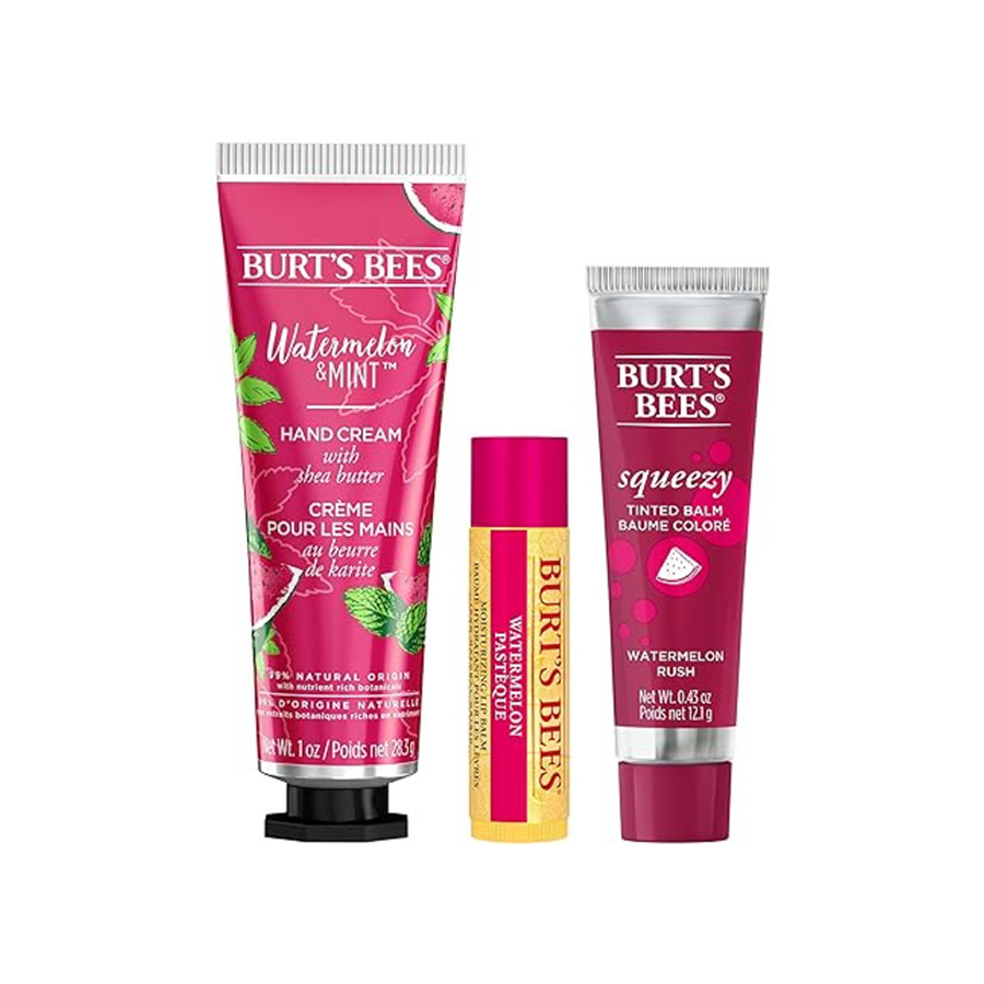 BURTS BEES Burt's Bees 2023季節限定西瓜精選套裝(西瓜味潤唇膏+西瓜薄荷護手霜+西瓜唇彩)