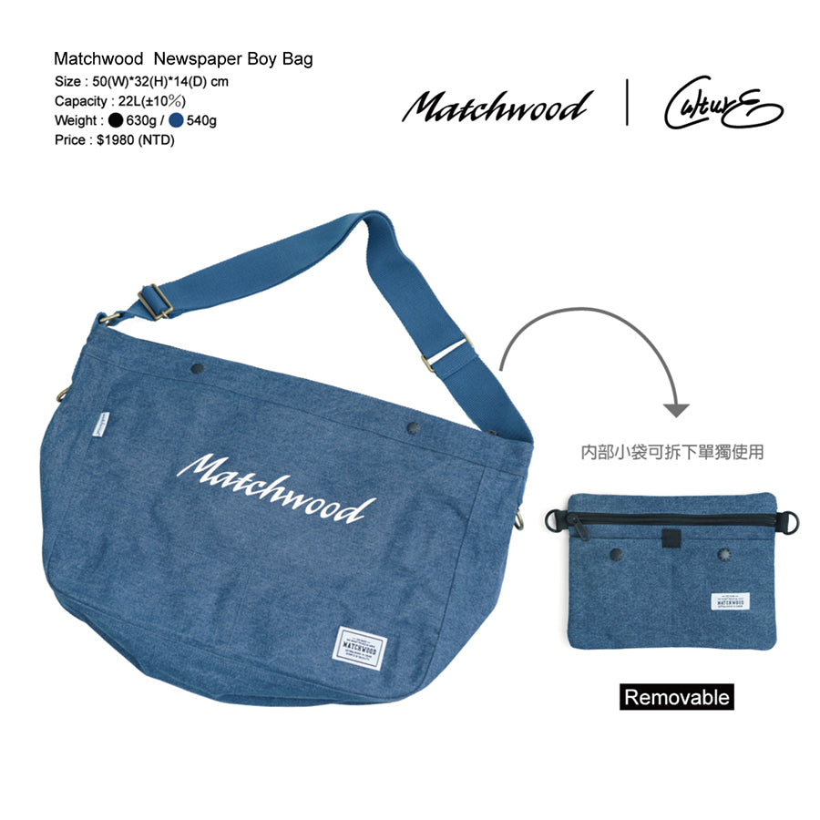 MATCHWOOD Matchwood Newspaper Boy Bag - Denim (600g)