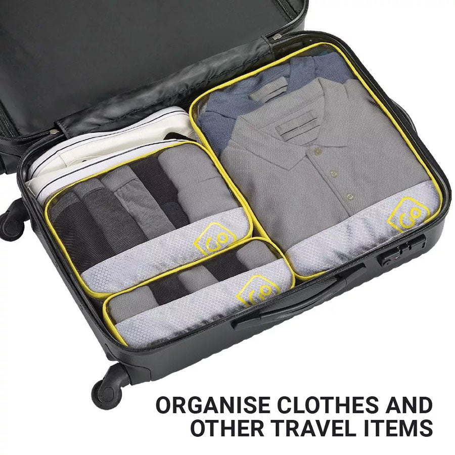 GO TRAVEL Triple Packing Cubes - Yellow