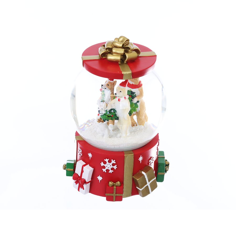 ART PRINT APJ - Snow Globe W/Music (Dogs) (350g)