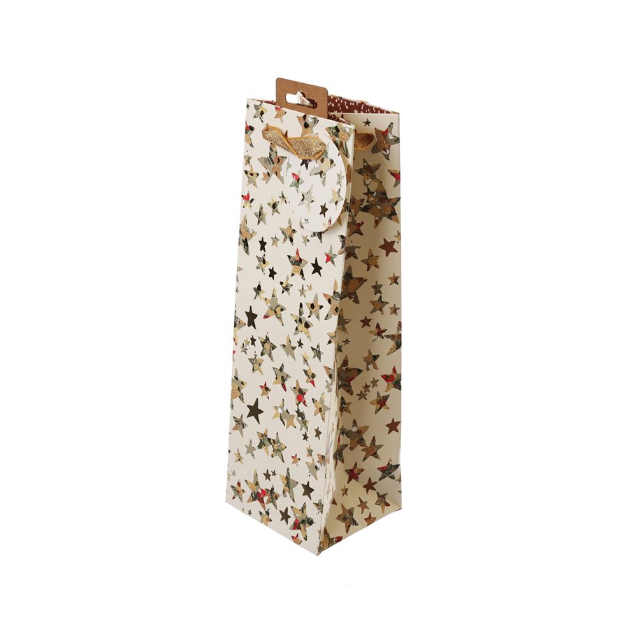 GLICK Xmas Paper Bottle Bag - Star Pine