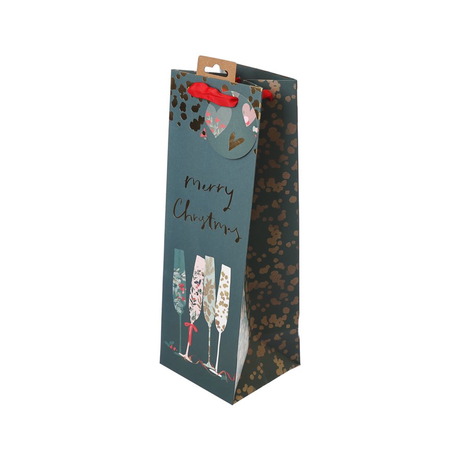 GLICK Xmas Paper Bottle Bag - Flutes