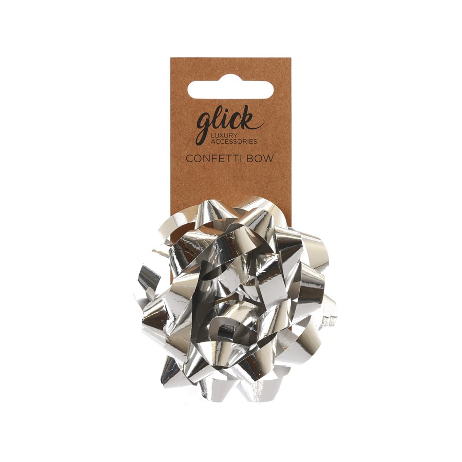 GLICK Xmas Confetti Bow - Silver