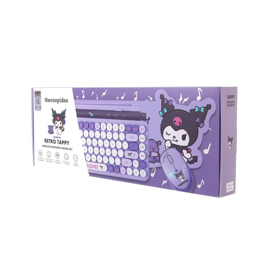 THECOOPIDEA Sanrio Retro Tappy Wireless Keyboard & Mouse Set Kuromi