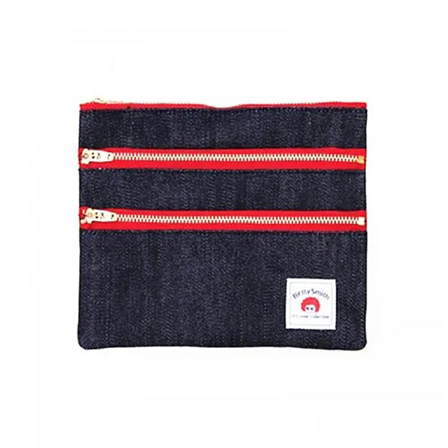 BETTY SMITH 3 Zipper Eco Pouch Navy