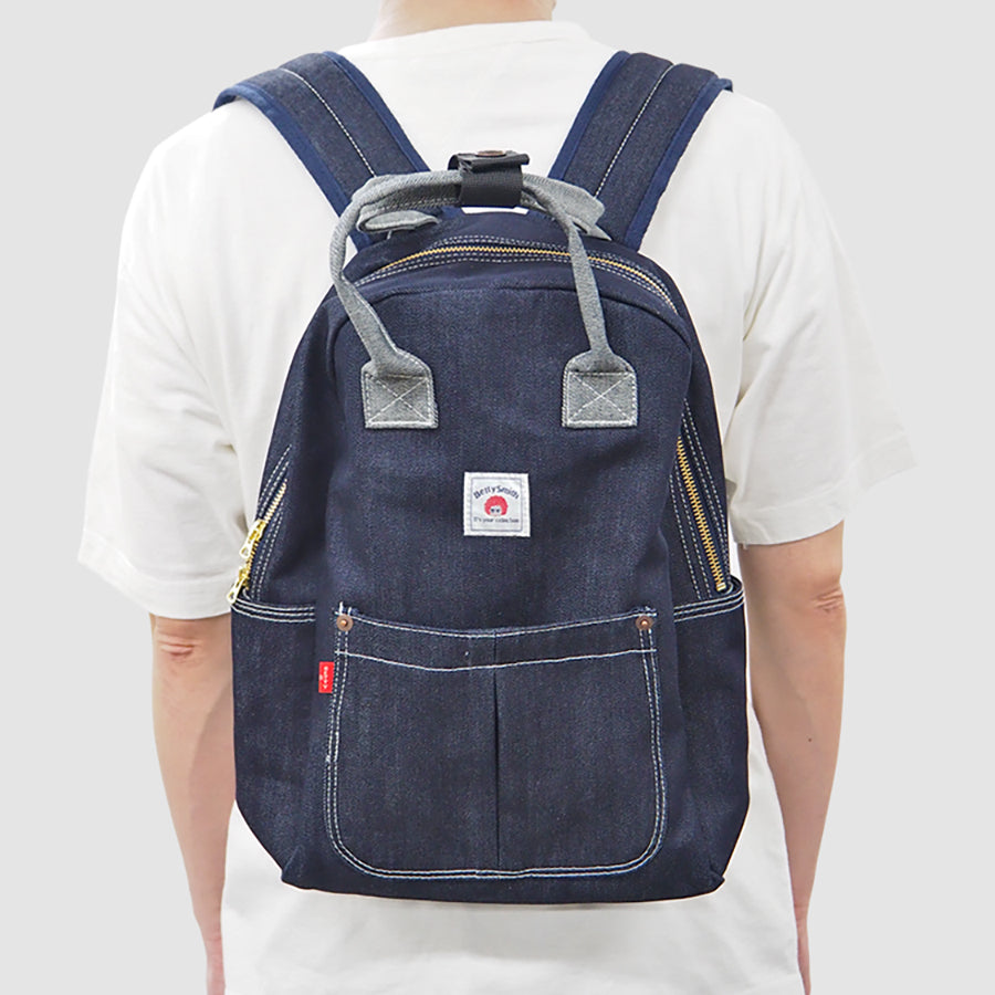 BETTY SMITH Denim Backpack Navy