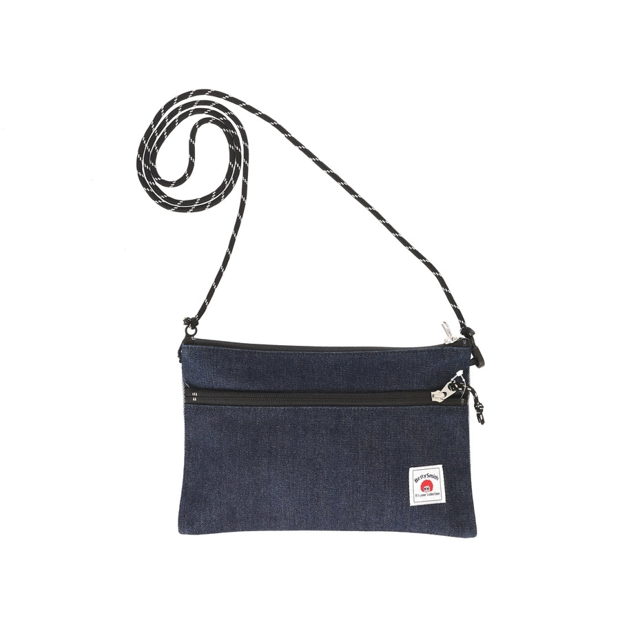 BETTY SMITH Denim Rope Shoulder Bag Navy