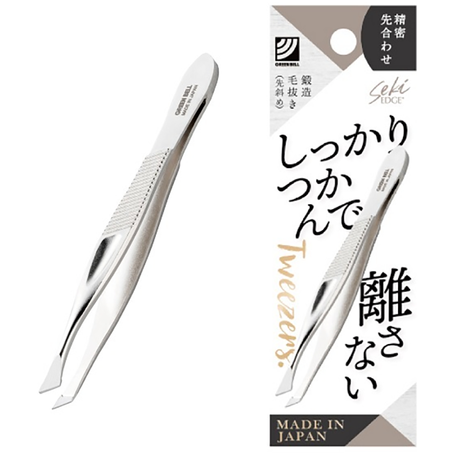 GREEN BELL Stainless Steel Eyebrow Pliers, Slide Tip, Double-Sided Clamp