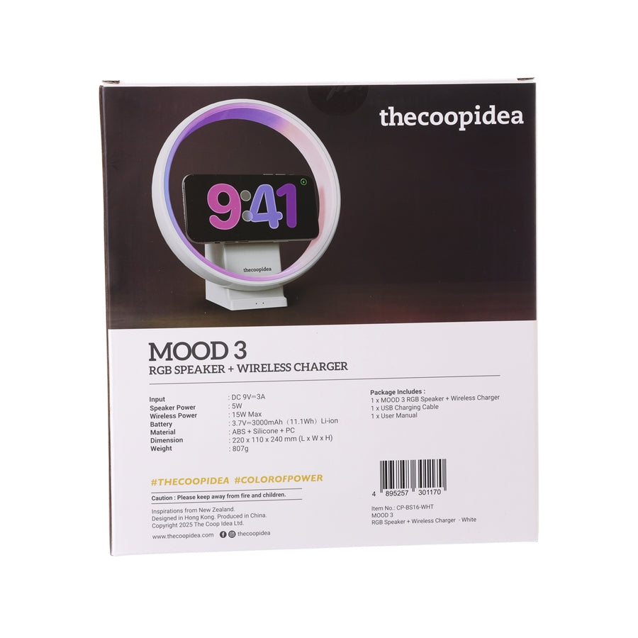 THECOOPIDEA Mood 3 Speaker With Magnetic Wireless Charger