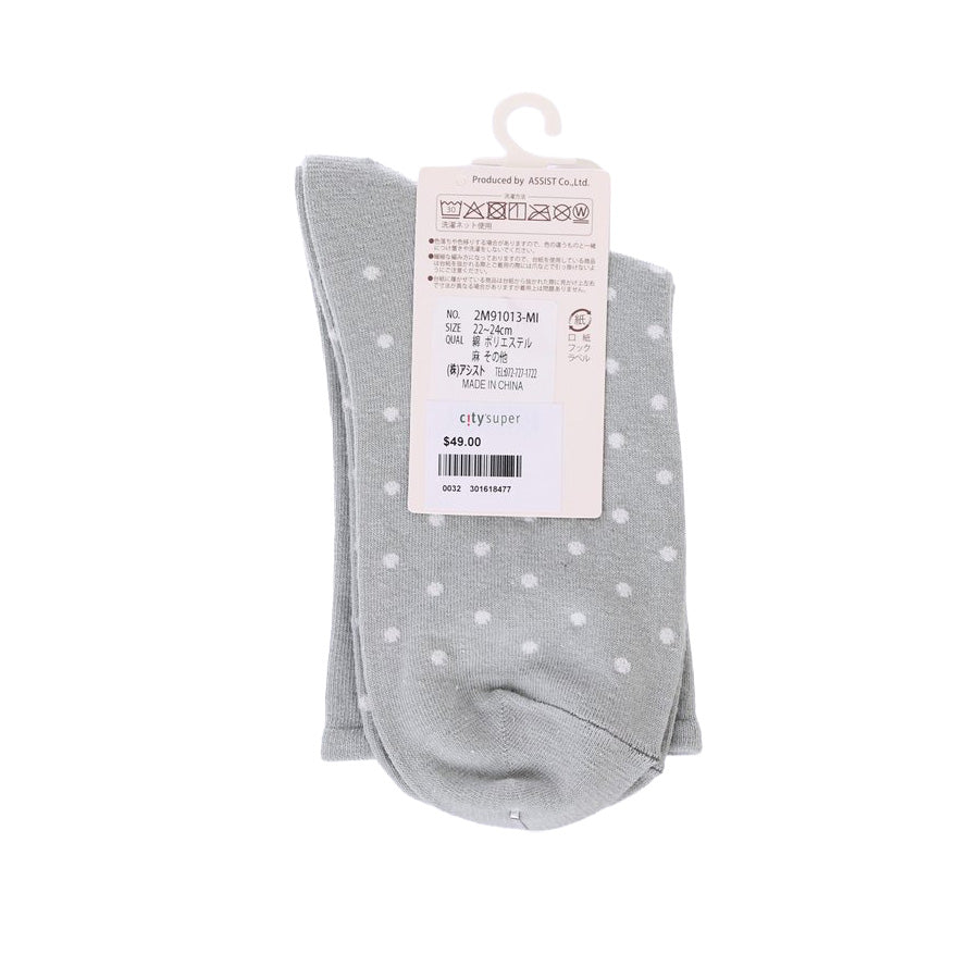 ASSIST S26 AS Cat Embroidery Polka Dot Loose Crew Neck Socks - W 2M91013
