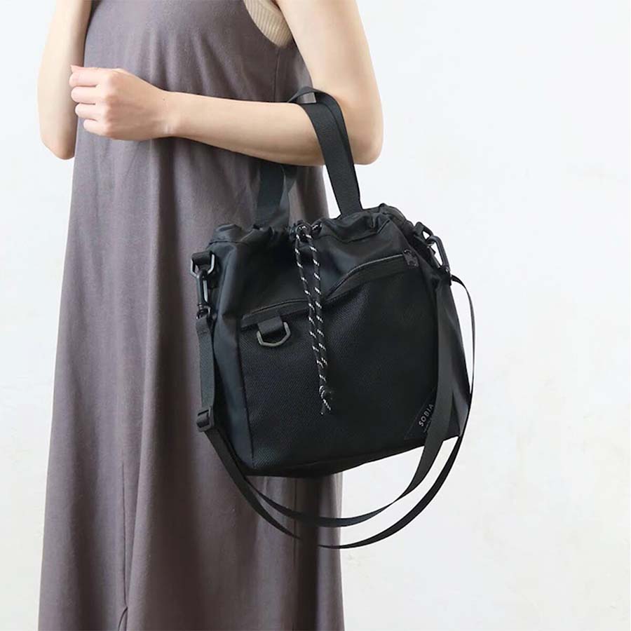 SENBADO S26 Mesh Drawstring Shoulder Bag 623-9881 - BK