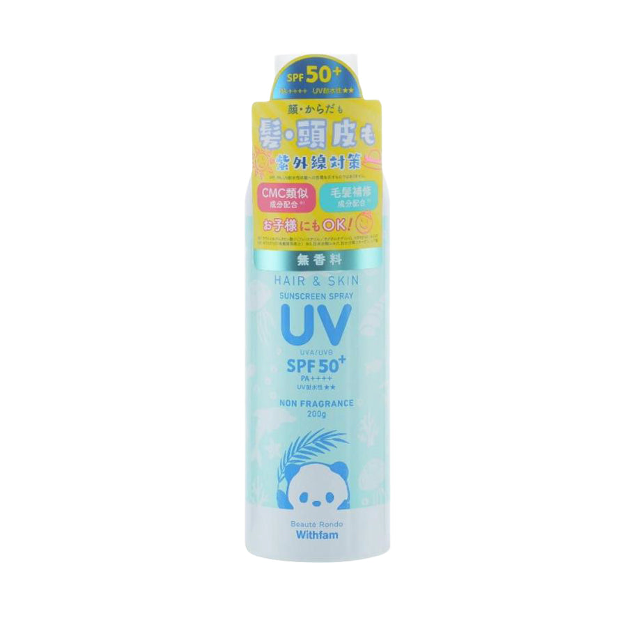 WITHFAM Hair & Skin UV Spray - Fragrance-Free (200g)