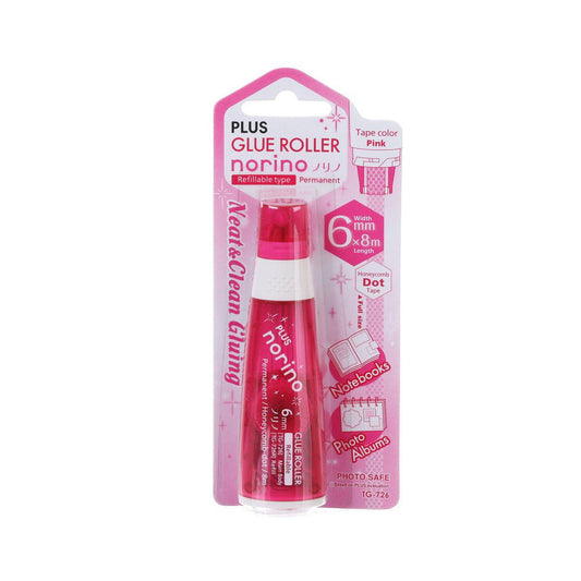 PLUS NORINO GLUE TAPE 6MM X 8M PINK - LOG-ON