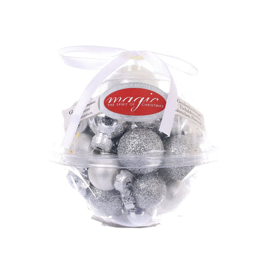 INGE IG GLASS ORN.SET MINI BALL 2CM 2ASS SILV