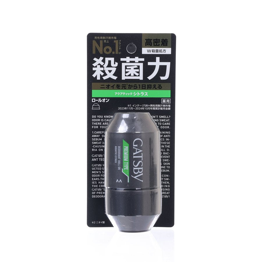 GATSBY *Premium Deodorant Roll-On Aquatic Citrus  (60mL)