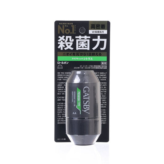 GATSBY *Premium Deodorant Roll-On Aquatic Citrus  (60mL)