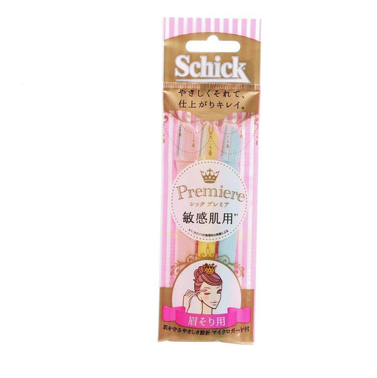 SCHICK Premiere L-Type Razor for Eyebrow 3's  (Sensitive Skin) (85g) - LOG-ON