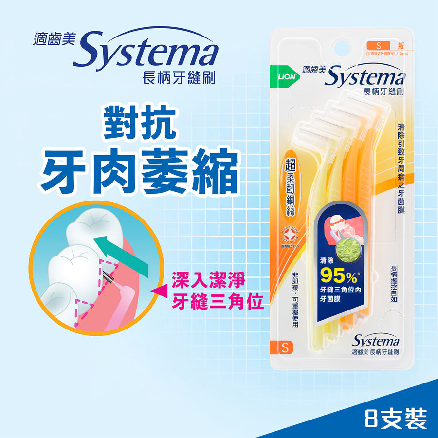 SYSTEMA 適齒美長柄牙縫刷連蓋 (細)
