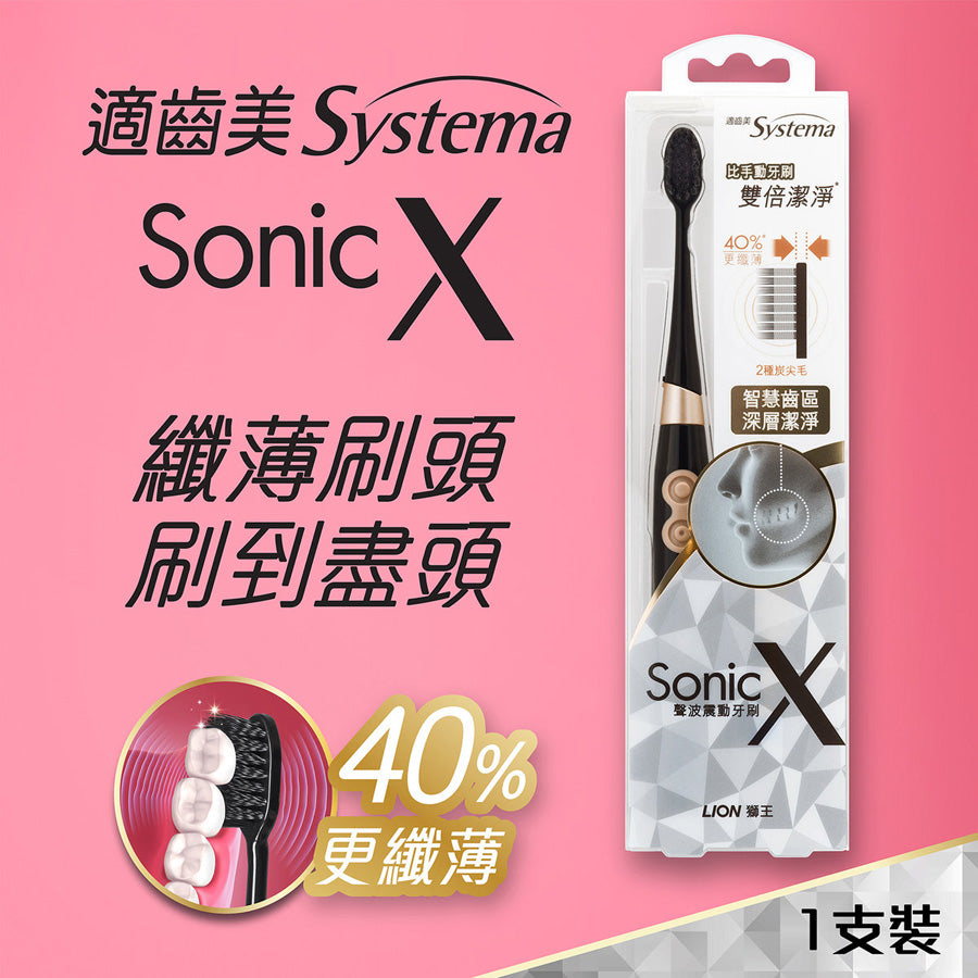 SYSTEMA Sonic X Superthin Spiral Black Sonic Toothbrush