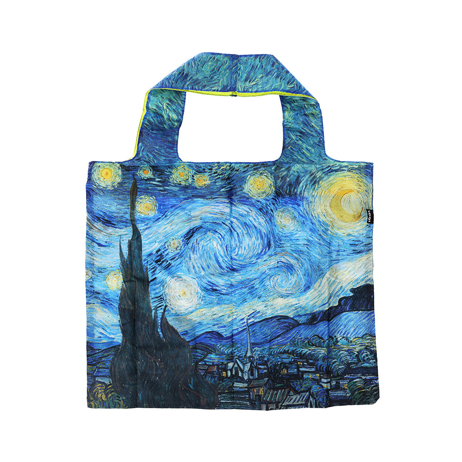 LOQI FOLD BAG-Vincent Van Gogh Starry Night Neon Yellow