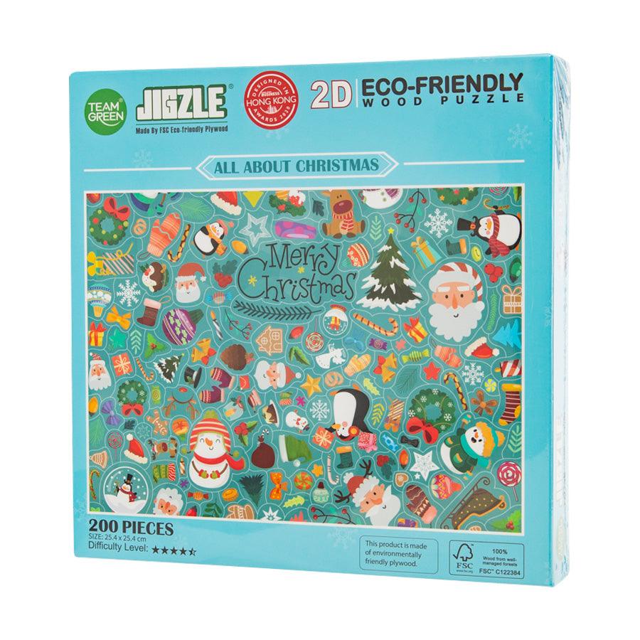 JIGZLE JIGZLE 2D Wood Puzzle Christmas - LOG-ON