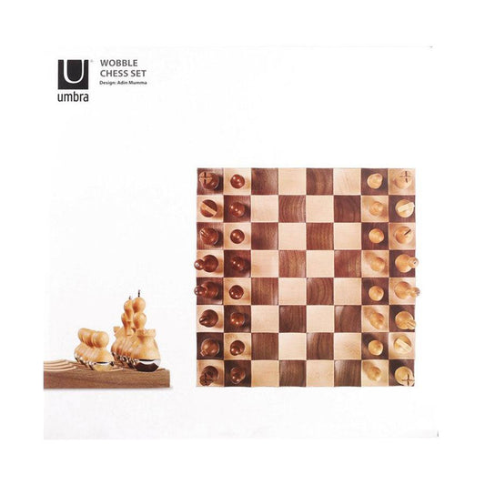UMBRA Wobble Chess Set Walnut - LOG-ON