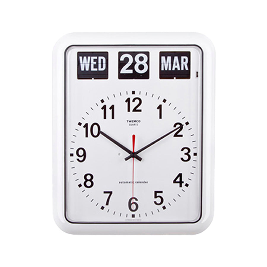 TWEMCO Calendar Flip Clock BQ-12A(ENG) (White)