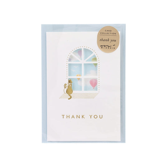 MIDORI THANK YOU CARD LASER CUT - BLUE SKY  (14g)