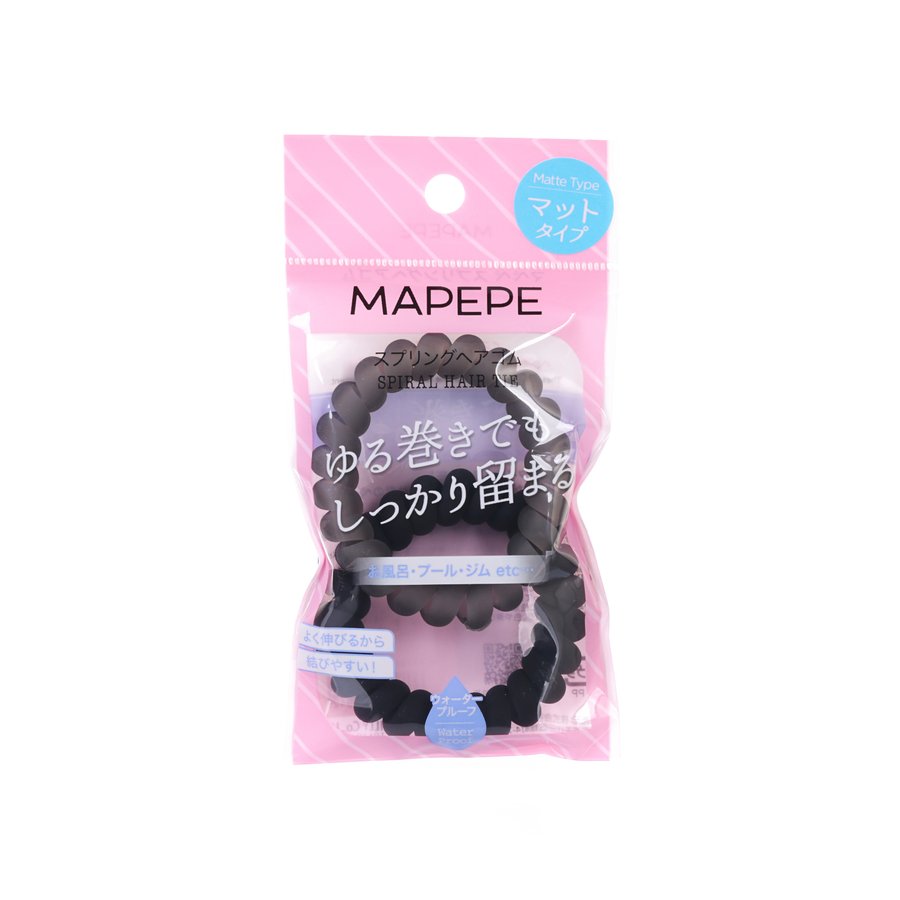 MAPEPE Spiral Hair Tie 2P Matte Black  (13g)