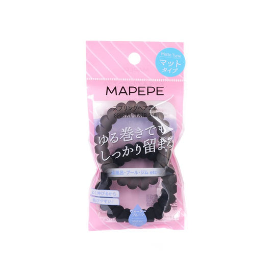 MAPEPE Spiral Hair Tie 2P Matte Black  (13g)