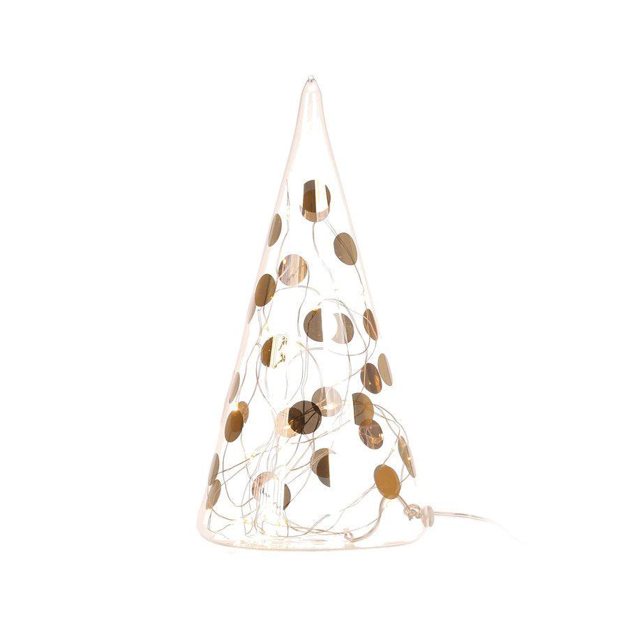 NANKAI TSUSHO Xmas Led Glass Fir Tree 25cm - Dot Bicolor (135g) - LOG-ON