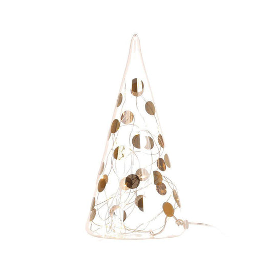 NANKAI TSUSHO Xmas Led Glass Fir Tree 25cm - Dot Bicolor (135g) - LOG-ON