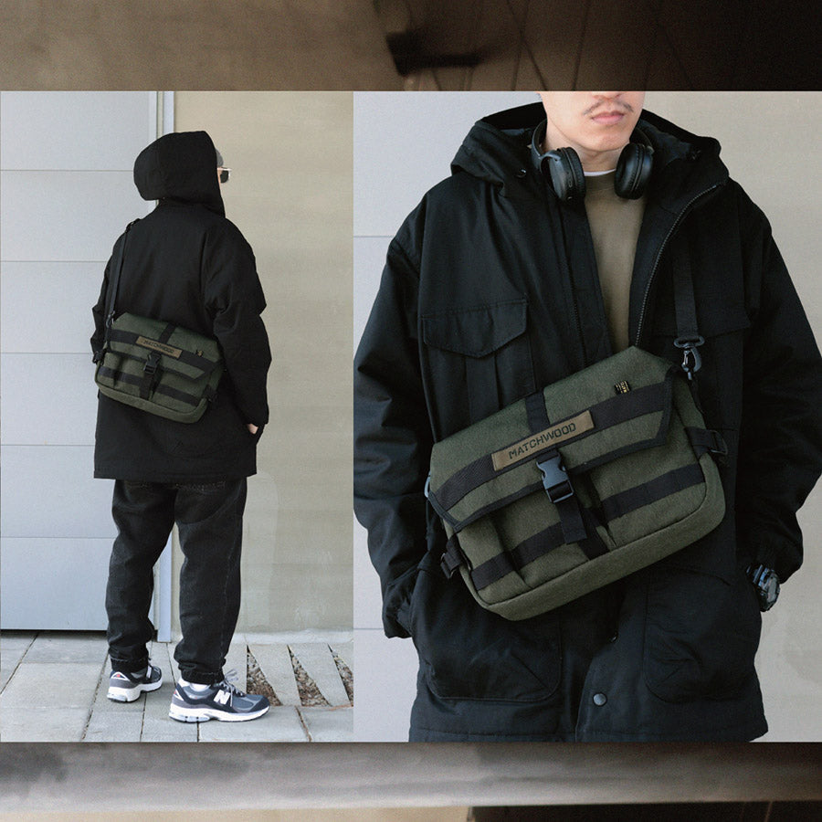 MATCHWOOD Army Messenger Bag - Olive  (690g)
