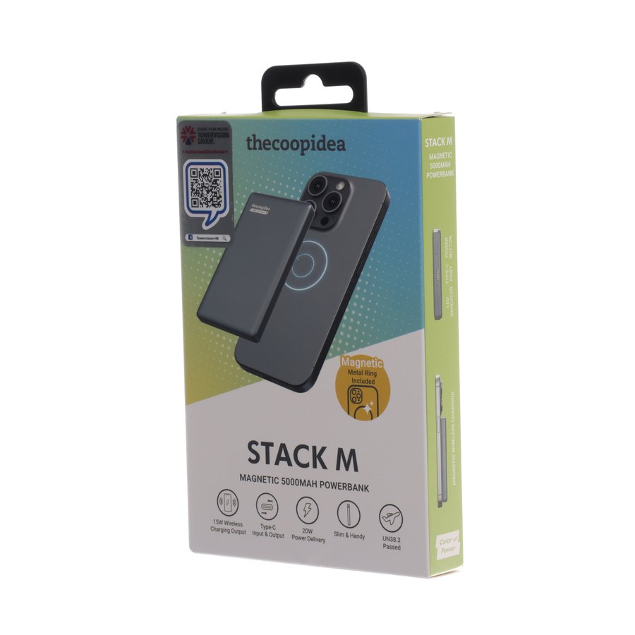 THECOOPIDEA STACK M Ultra Slim Magnetic 5000mAh (19.25 WH) Powerbank Space Black