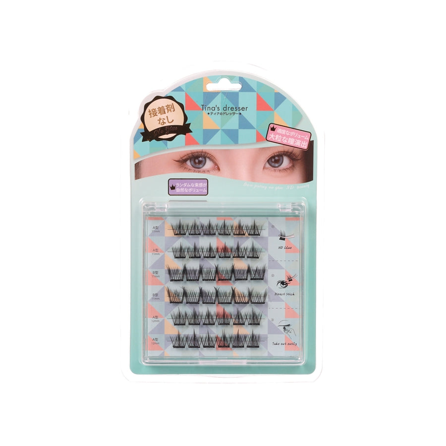 TINA'S DRESSER 3D Glue-Free Self-Adhesive False Eyelashes (36 Small Pieces) Big Eyes Effect  (60g)