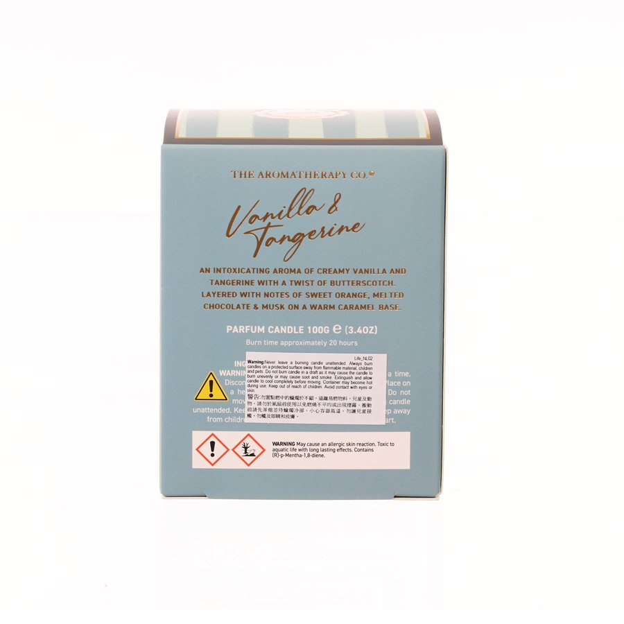 THE AROMATHERAPY COMPANY Vanilla & Tangarine Festive Candle 100g