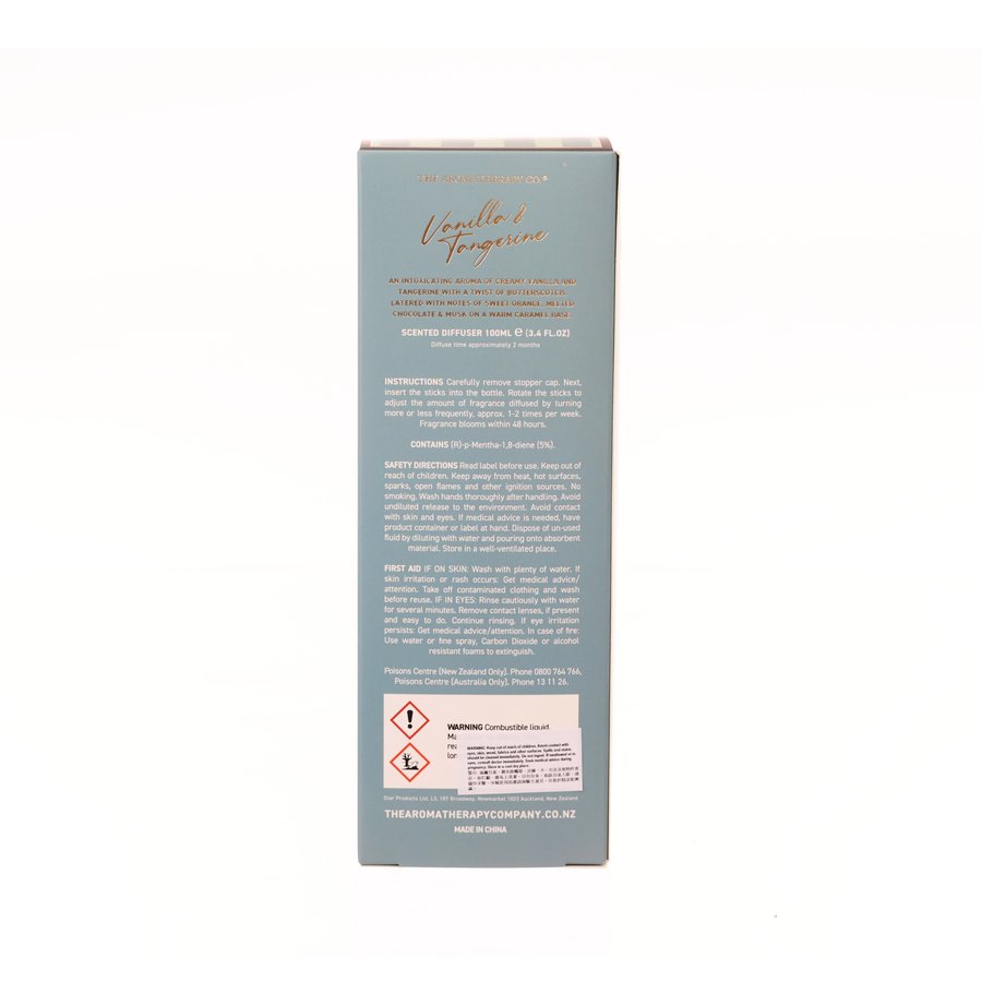 THE AROMATHERAPY COMPANY Vanilla & Tangarine Festive Diffuser 100ml