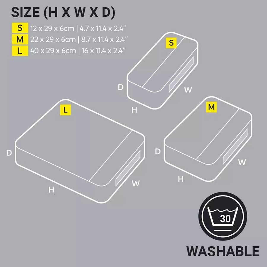 GO TRAVEL Triple Packing Cubes - Yellow