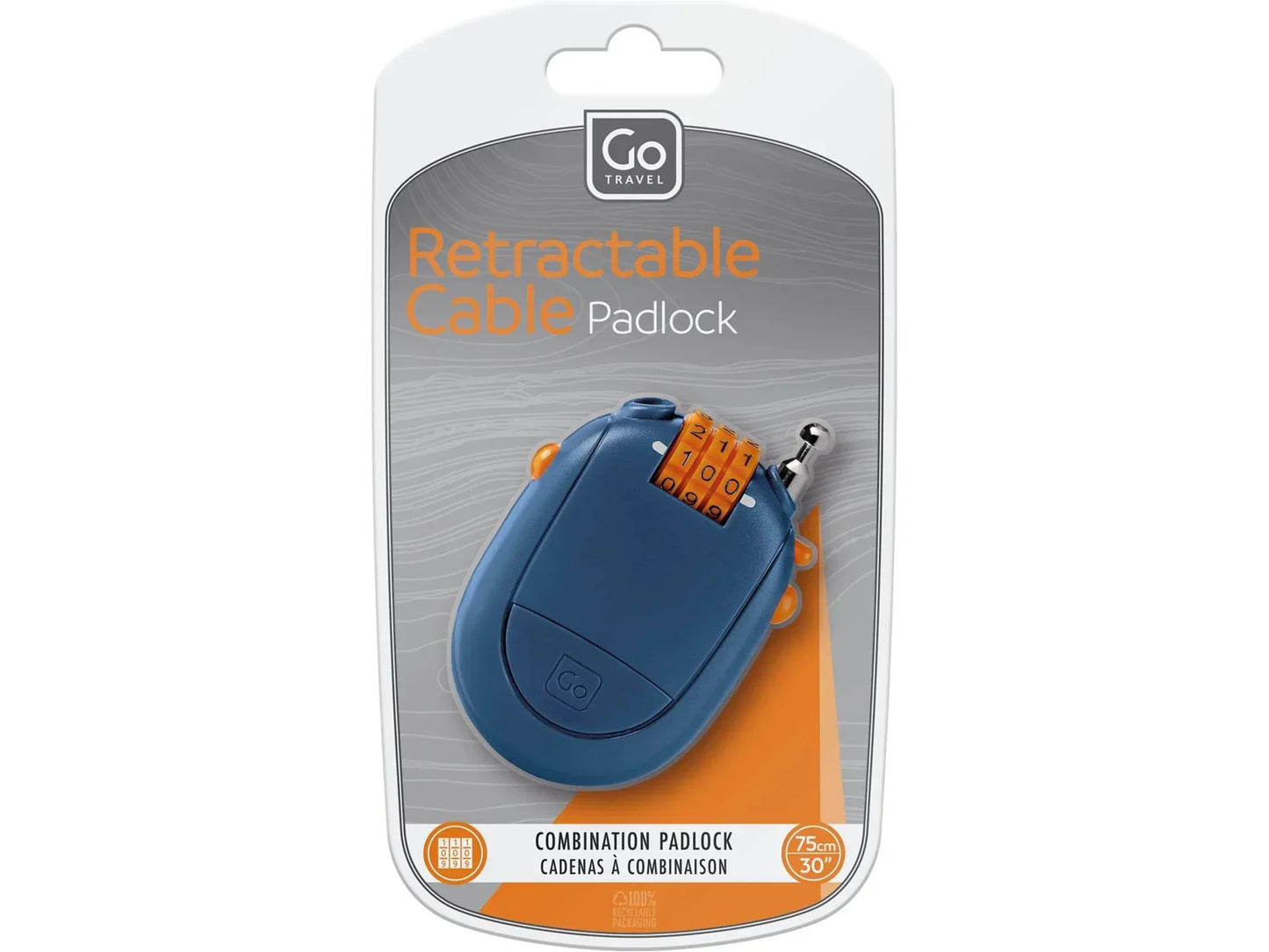 GO TRAVEL Retractable Cable Padlock (#361.101)