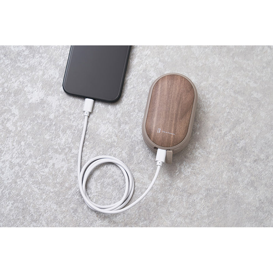 LIFEON SHARE USB充電暖手器 - 深啡木紋