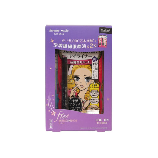 HEROINE MAKE Smooth Liquid Eyeliner (01) 0.4mL x 2 + Mascara Remover Mini 3.4g