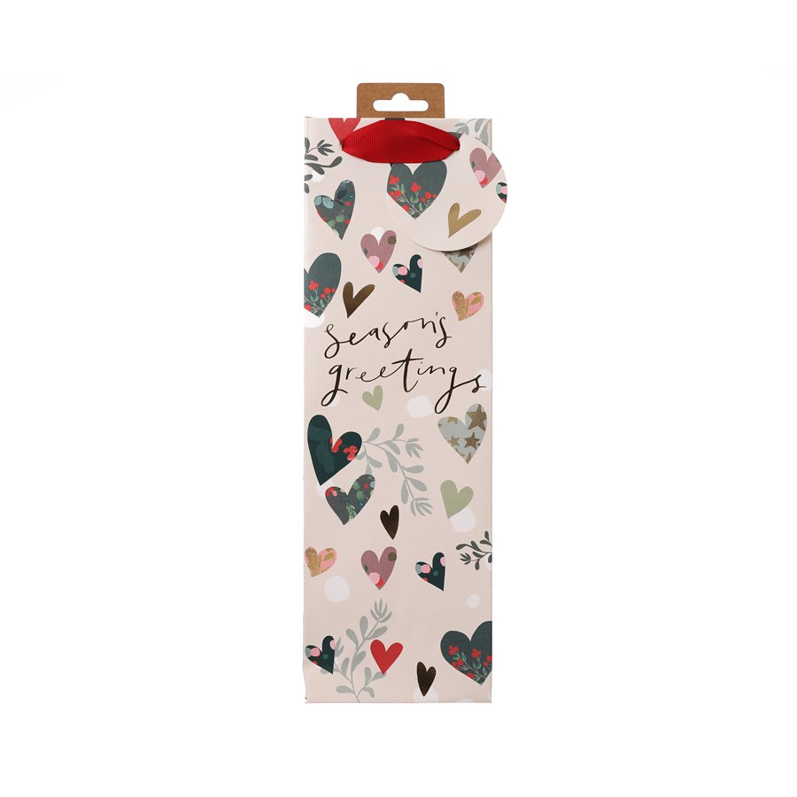 GLICK Xmas Paper Bottle Bag - Hearts